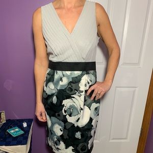 Grey/White/Black dress Floral design